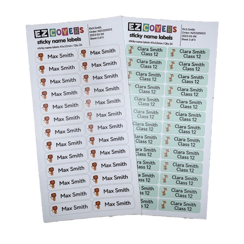 Personalised Name Labels - Custom Image (26 labels)